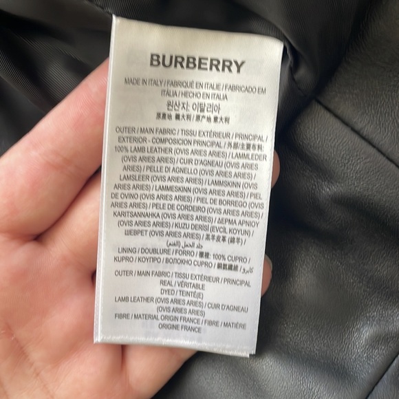 BURBERRY Black Leather Jacket Size 4 US - Picture 15 of 17